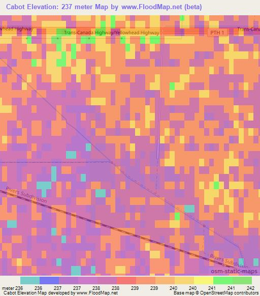 Cabot,Canada Elevation Map