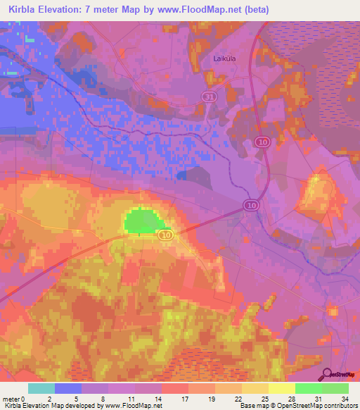 Kirbla,Estonia Elevation Map