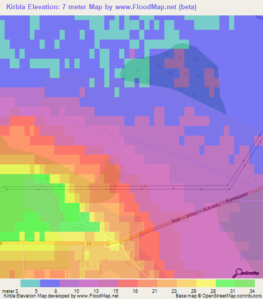 Kirbla,Estonia Elevation Map