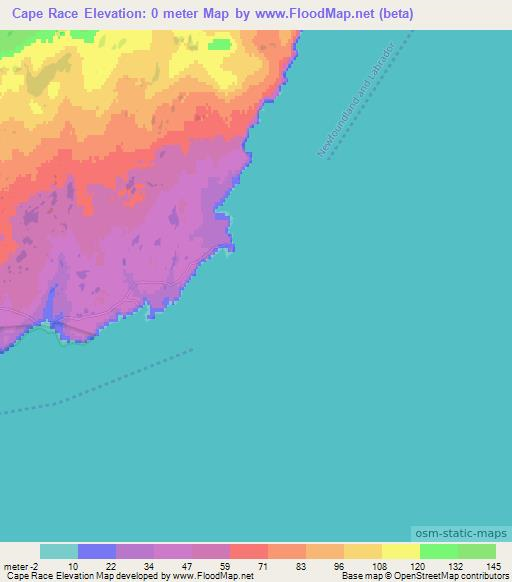 Cape Race,Canada Elevation Map