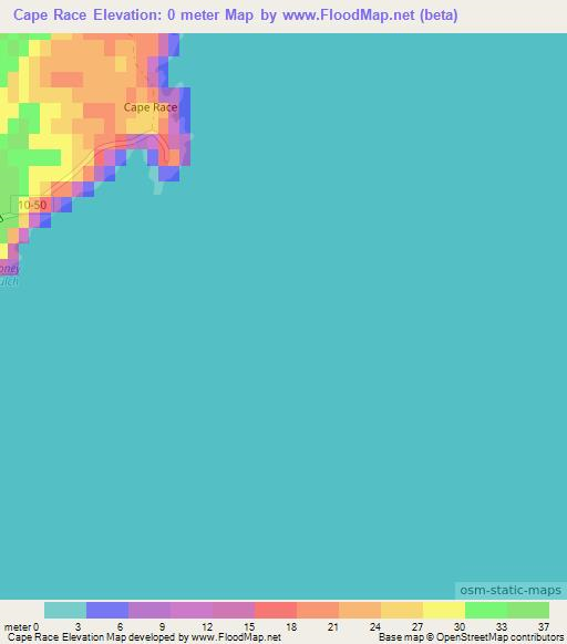 Cape Race,Canada Elevation Map