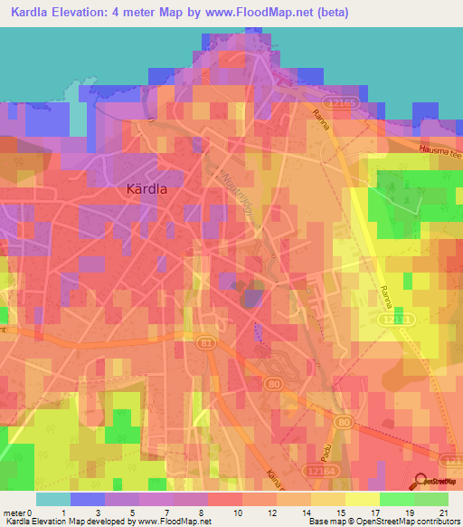 Kardla,Estonia Elevation Map