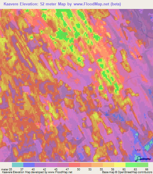 Kaavere,Estonia Elevation Map