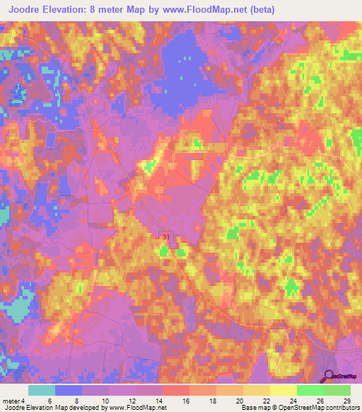 Joodre,Estonia Elevation Map