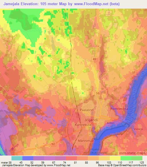 Jamejala,Estonia Elevation Map