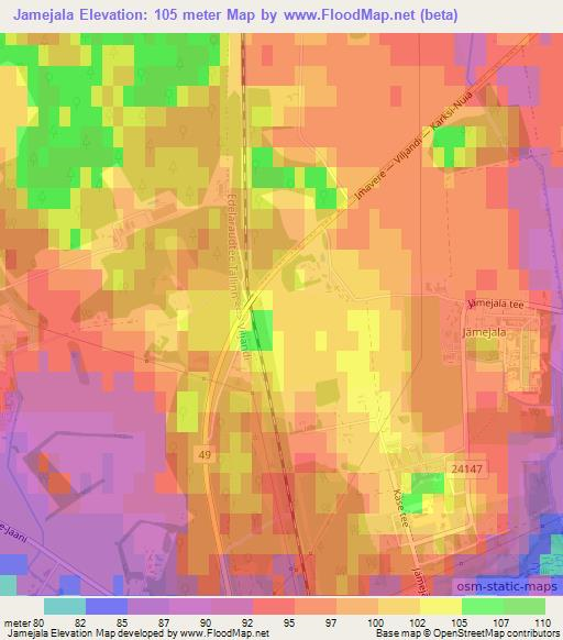 Jamejala,Estonia Elevation Map