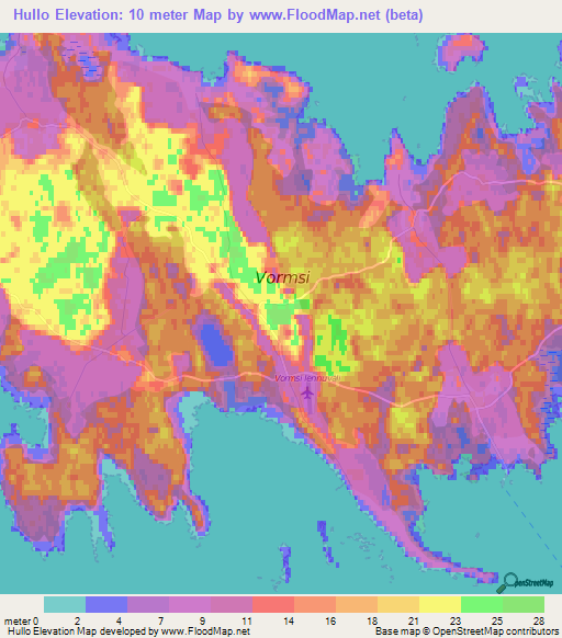 Hullo,Estonia Elevation Map