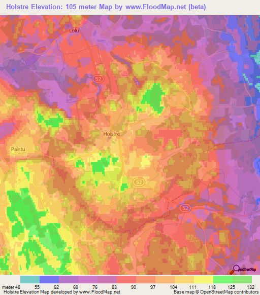 Holstre,Estonia Elevation Map