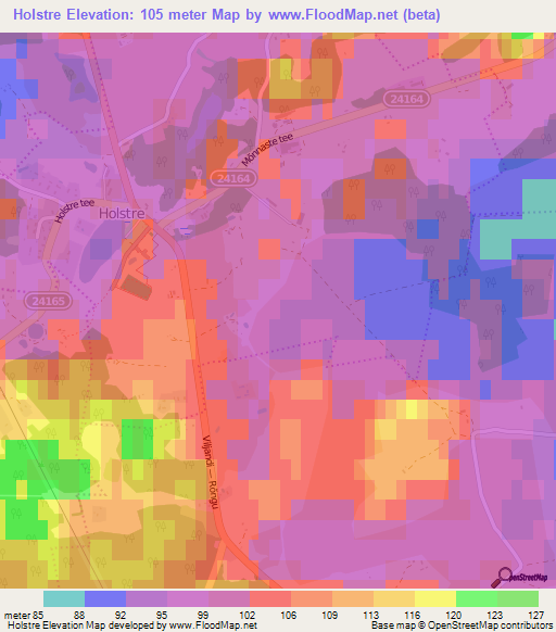 Holstre,Estonia Elevation Map