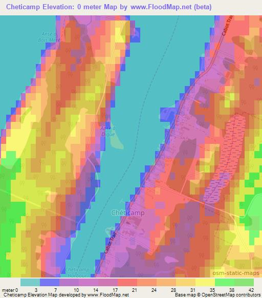 Cheticamp,Canada Elevation Map