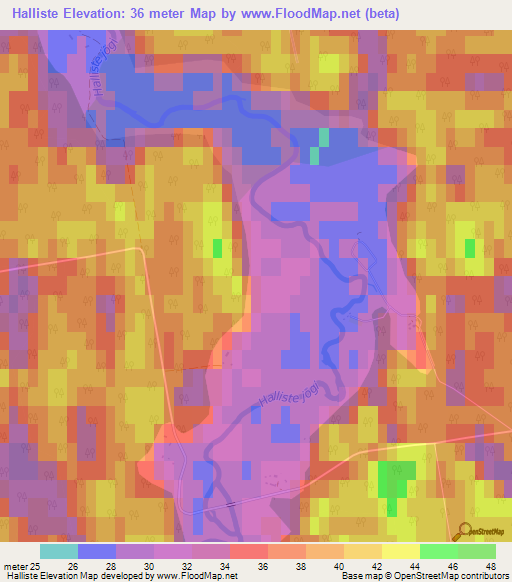 Halliste,Estonia Elevation Map