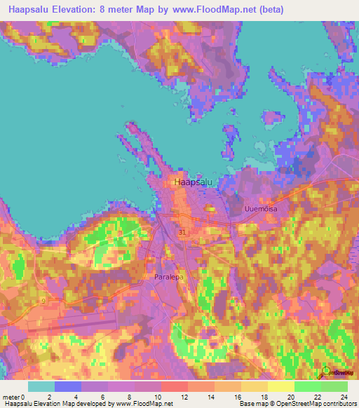 Haapsalu,Estonia Elevation Map