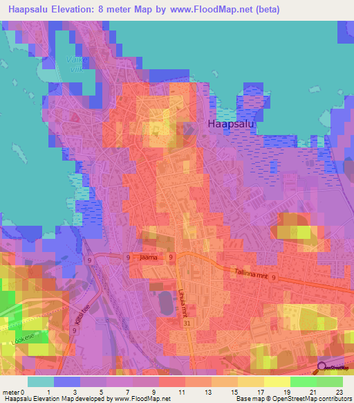 Haapsalu,Estonia Elevation Map