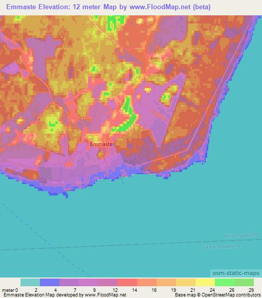 Emmaste,Estonia Elevation Map