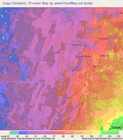 Enge,Estonia Elevation Map