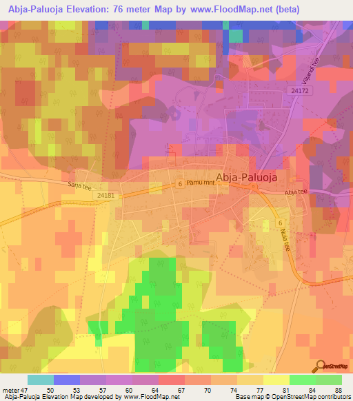 Abja-Paluoja,Estonia Elevation Map