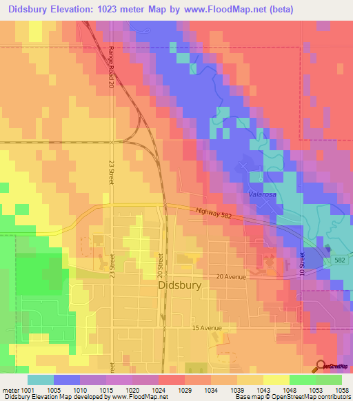 Didsbury,Canada Elevation Map