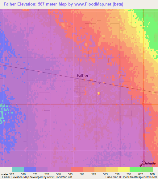 Falher,Canada Elevation Map