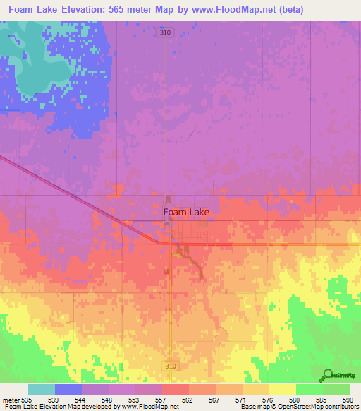 Foam Lake,Canada Elevation Map