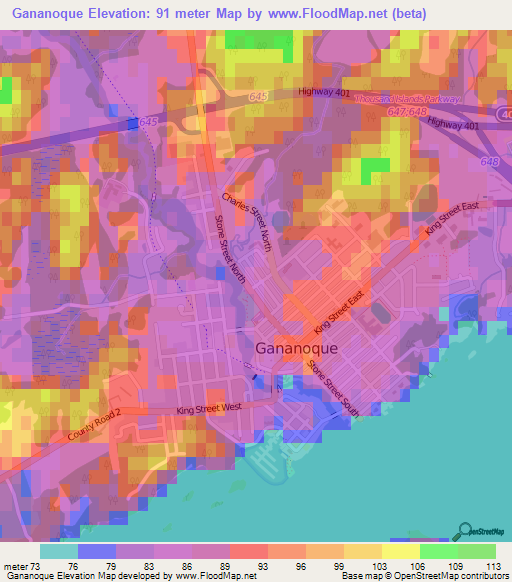 Elevation of Gananoque,Canada Elevation Map, Topography, Contour