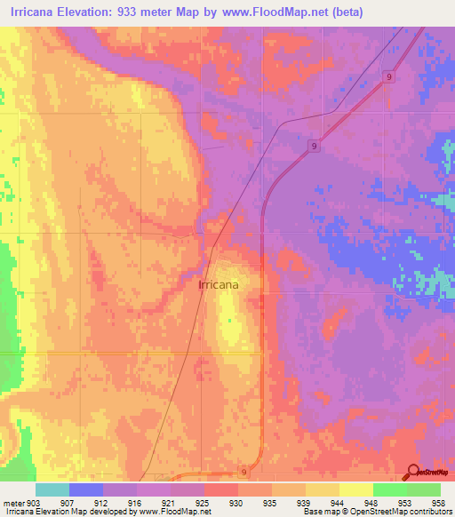 Irricana,Canada Elevation Map