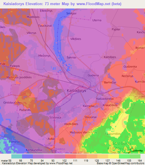 Kaisiadorys,Lithuania Elevation Map