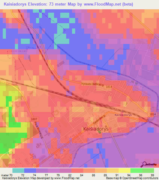 Kaisiadorys,Lithuania Elevation Map