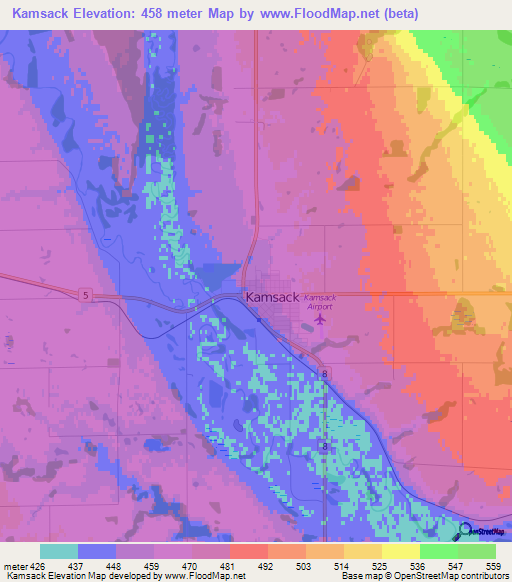 Kamsack,Canada Elevation Map