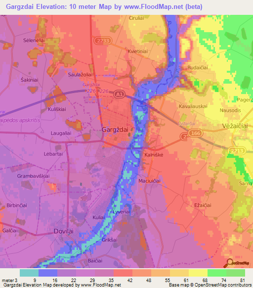 Gargzdai,Lithuania Elevation Map