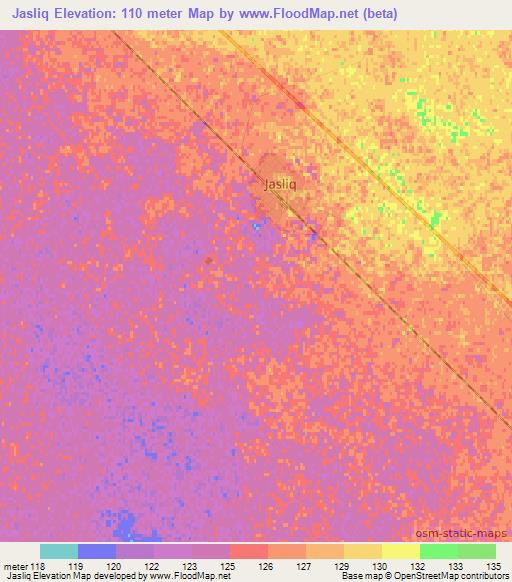 Jasliq,Uzbekistan Elevation Map