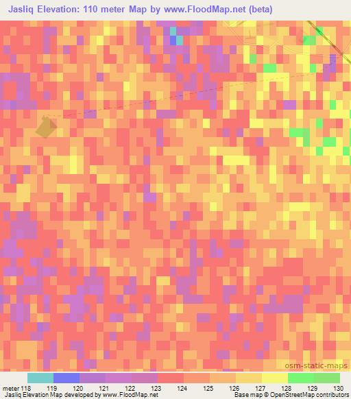 Jasliq,Uzbekistan Elevation Map