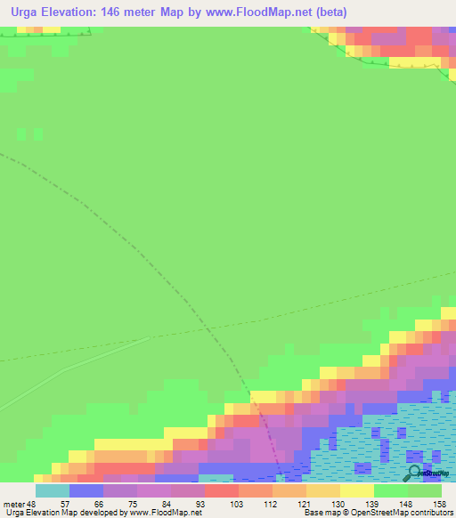 Urga,Uzbekistan Elevation Map