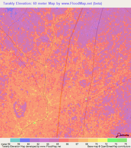 Tarakly,Uzbekistan Elevation Map