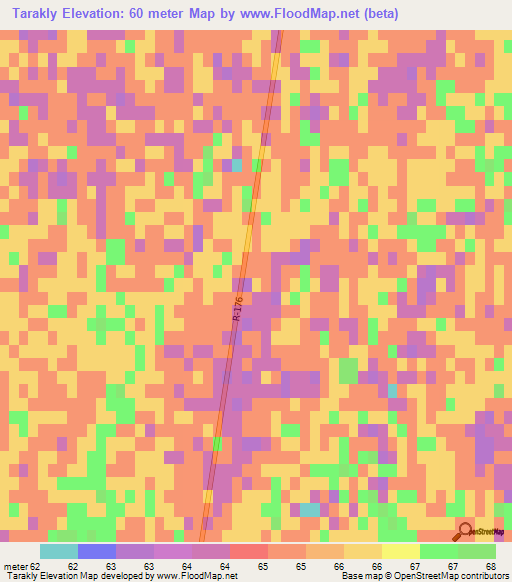 Tarakly,Uzbekistan Elevation Map