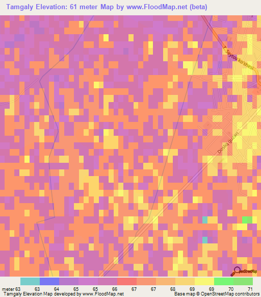 Tamgaly,Uzbekistan Elevation Map