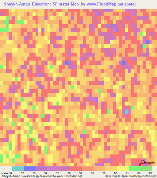 Sheykh-Aman,Uzbekistan Elevation Map