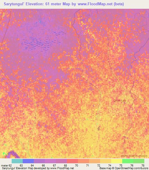 Sarytungul',Uzbekistan Elevation Map