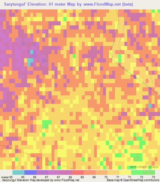 Sarytungul',Uzbekistan Elevation Map