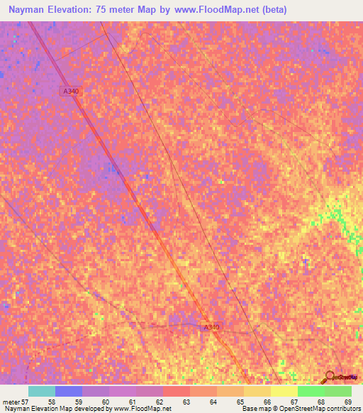 Nayman,Uzbekistan Elevation Map