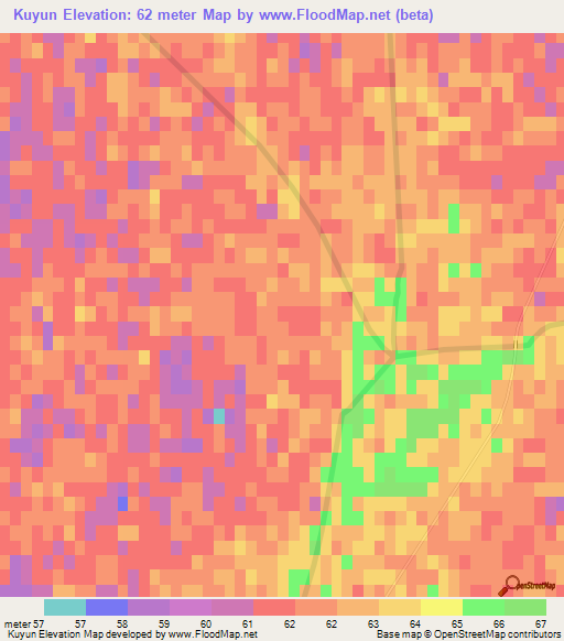 Kuyun,Uzbekistan Elevation Map