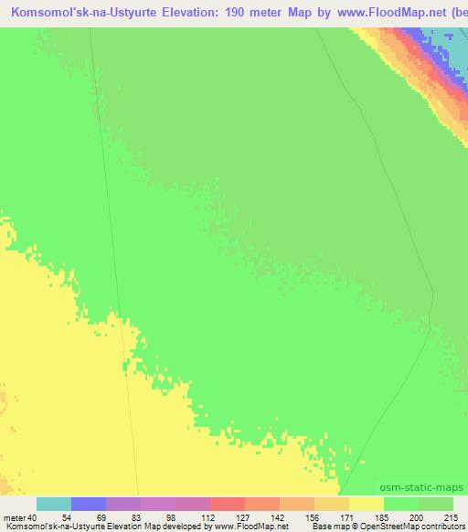 Komsomol'sk-na-Ustyurte,Uzbekistan Elevation Map