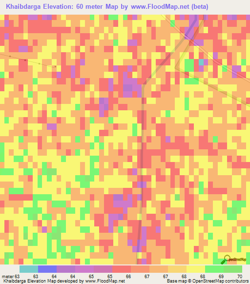 Khaibdarga,Uzbekistan Elevation Map