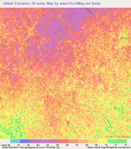 Qilkali,Uzbekistan Elevation Map