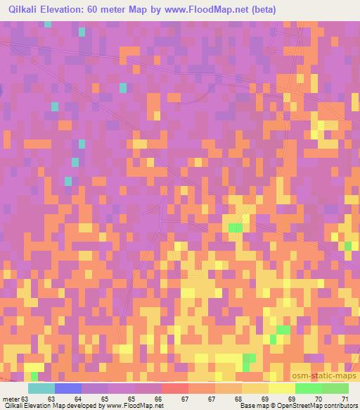 Qilkali,Uzbekistan Elevation Map