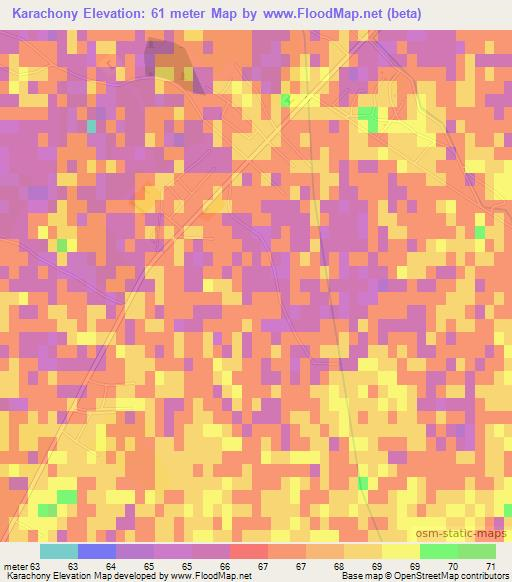 Karachony,Uzbekistan Elevation Map