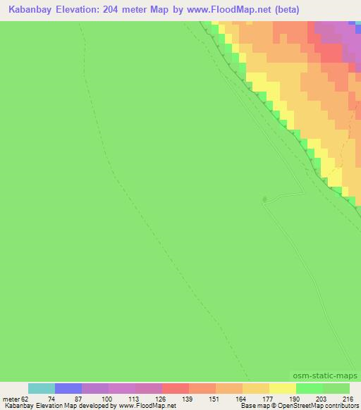 Kabanbay,Uzbekistan Elevation Map