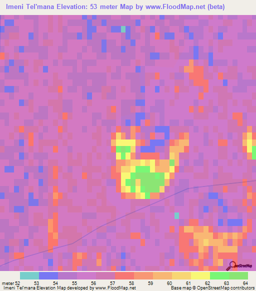 Imeni Tel'mana,Uzbekistan Elevation Map