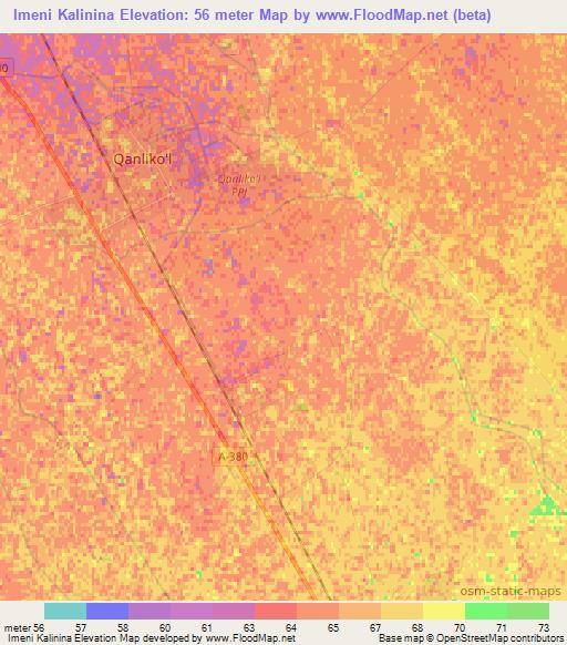 Imeni Kalinina,Uzbekistan Elevation Map