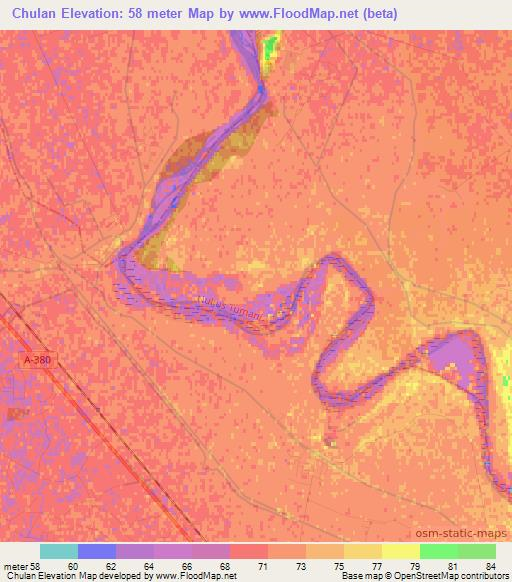 Chulan,Uzbekistan Elevation Map