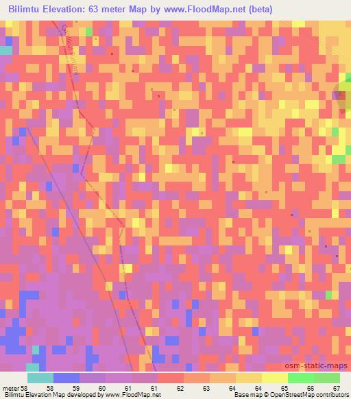 Bilimtu,Uzbekistan Elevation Map